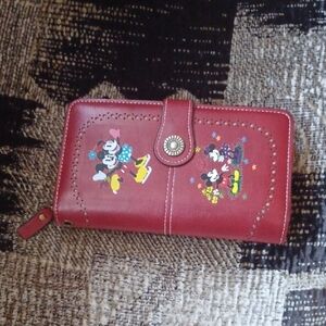 2/$50 New "Mickey & Minnie Mouse" Burgundy Red Wallet
